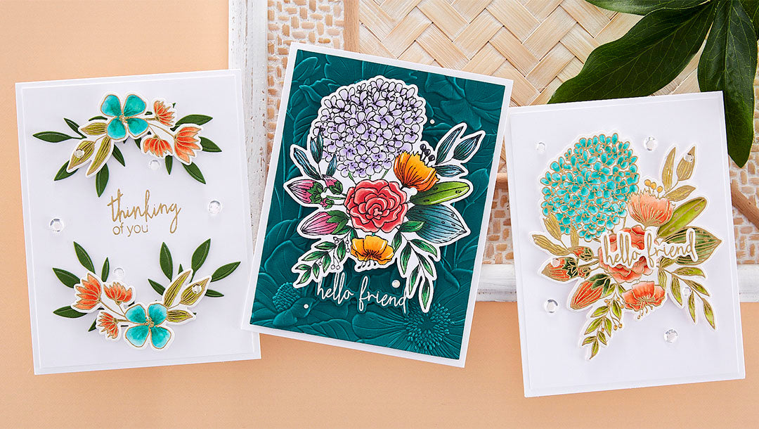 January 2023 Clear Stamp + Die of the Month Preview & Tutorials – Hydrangea Bouquet