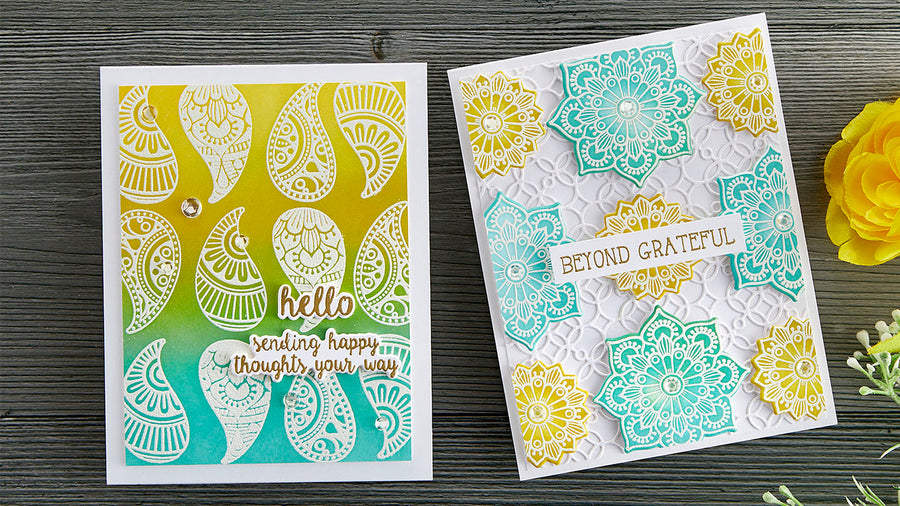 June 2022 Clear Stamp + Die of the Month Preview & Tutorials – Paisley Bouquet