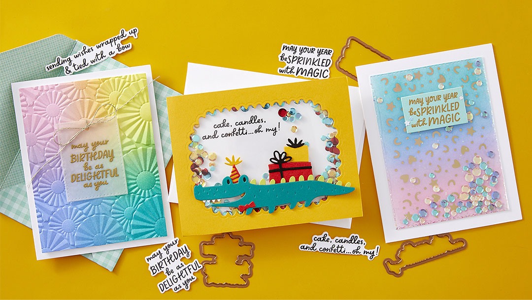 November 2024 Clear Stamp + Die of the Month Preview & Tutorials – Confetti Wishes