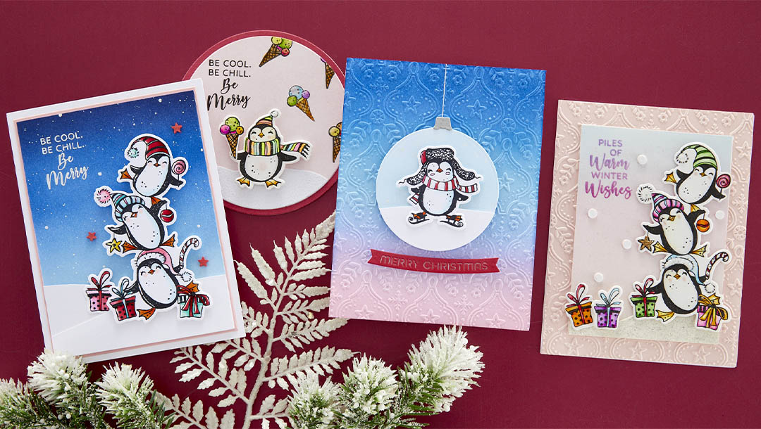 October 2023 Clear Stamp + Die of the Month Preview & Tutorials – Festive Penguins