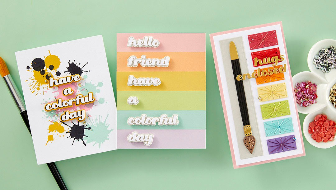 August 2024 Small Die of the Month Preview & Tutorials – Colorful Expressions Sentiments