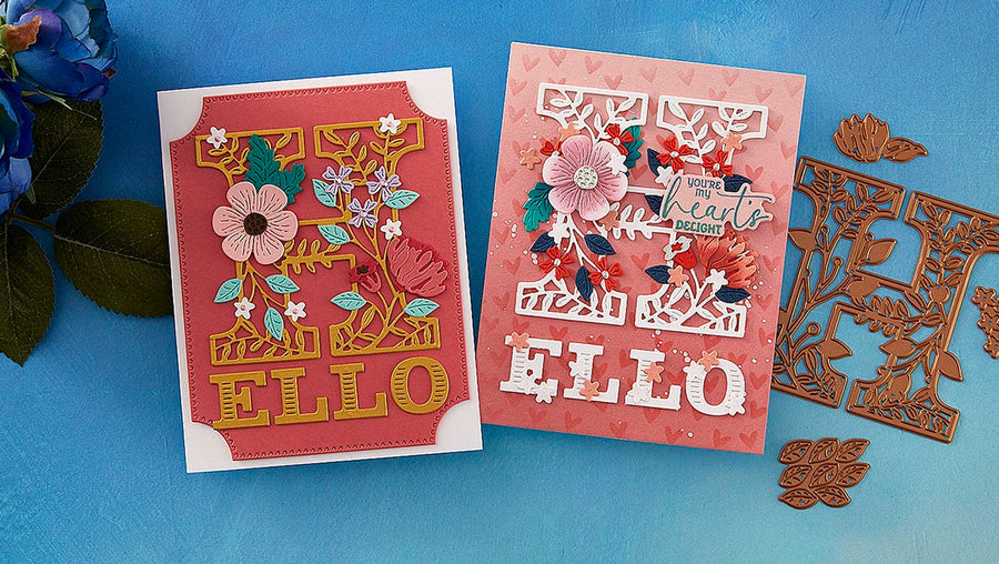 December 2024 Small Die of the Month Preview & Tutorials – Blooming Hello