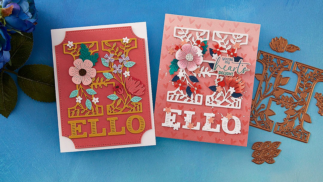 December 2024 Small Die of the Month Preview & Tutorials – Blooming Hello