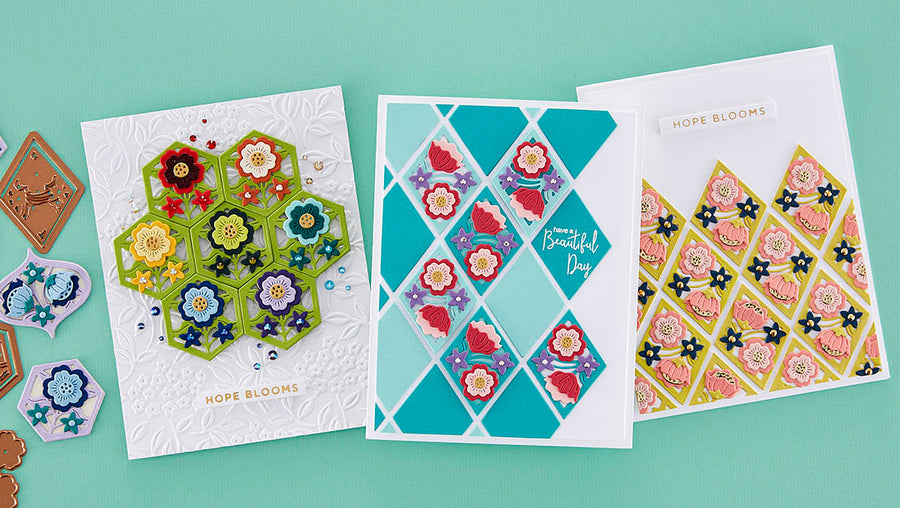 February 2023 Small Die of the Month Preview & Tutorials – Floral Mini Tiles