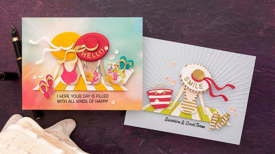 July 2022 Small Die of the Month Preview & Tutorials – Day at the Beach