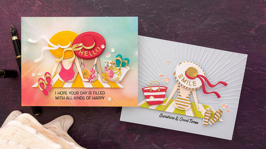 July 2022 Small Die of the Month Preview & Tutorials – Day at the Beach