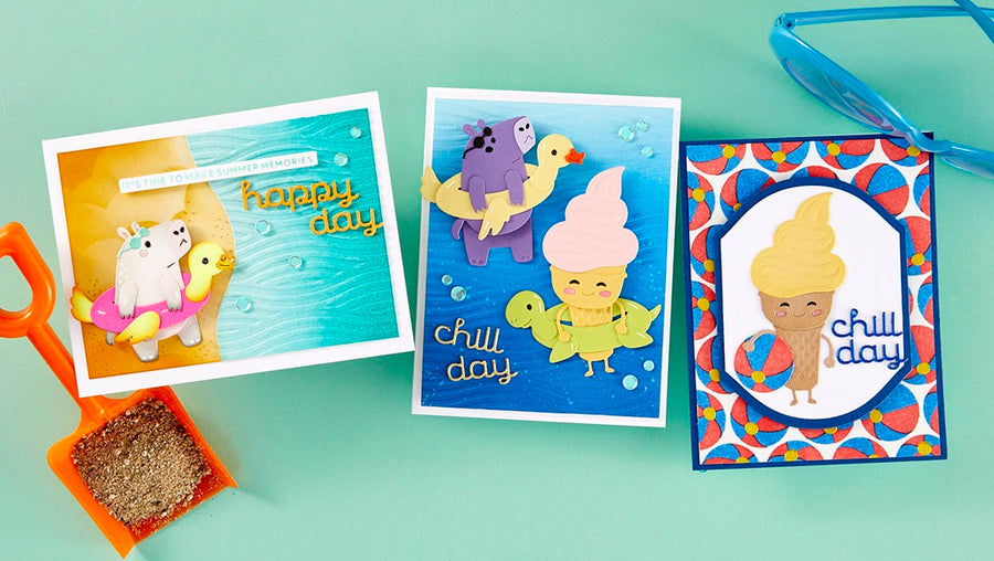 June 2024 Small Die of the Month Preview & Tutorials – Summertime Wade Pool