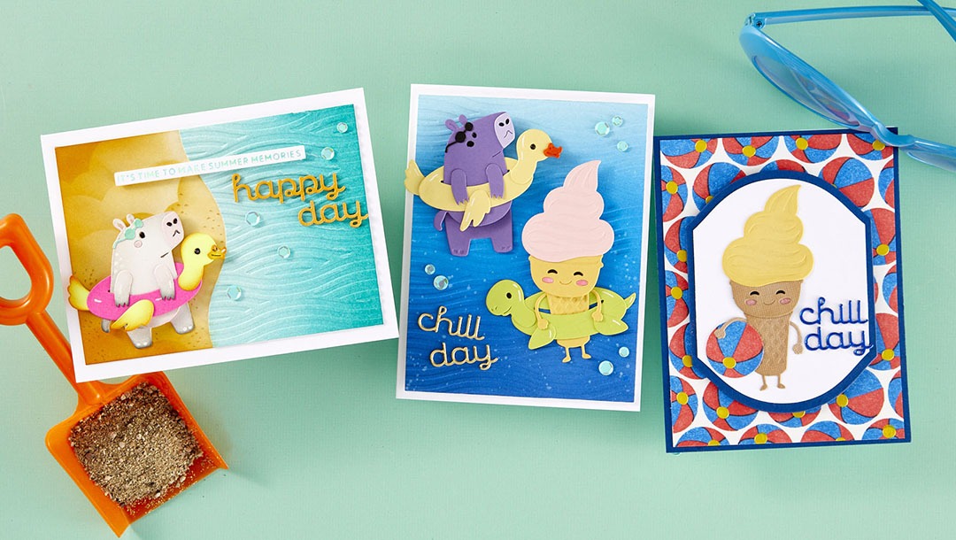 June 2024 Small Die of the Month Preview & Tutorials – Summertime Wade Pool