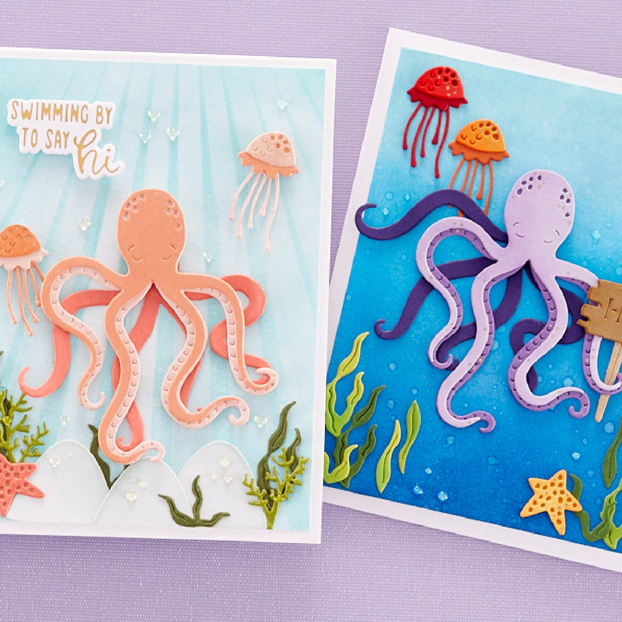 June 2023 Small Die of the Month Preview & Tutorials – Dancin' Octopus & Friends