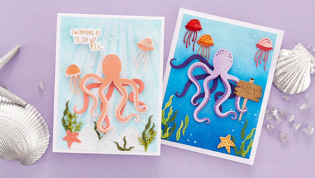 June 2023 Small Die of the Month Preview & Tutorials – Dancin' Octopus & Friends