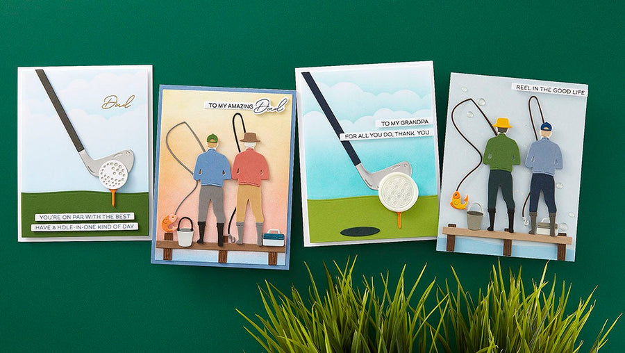 March 2025 Small Die of the Month Preview & Tutorials – Fairways & Fish Tales