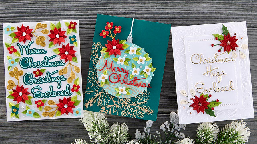 October 2022 Small Die of the Month Preview & Tutorials – Outlined Christmas Sentiments