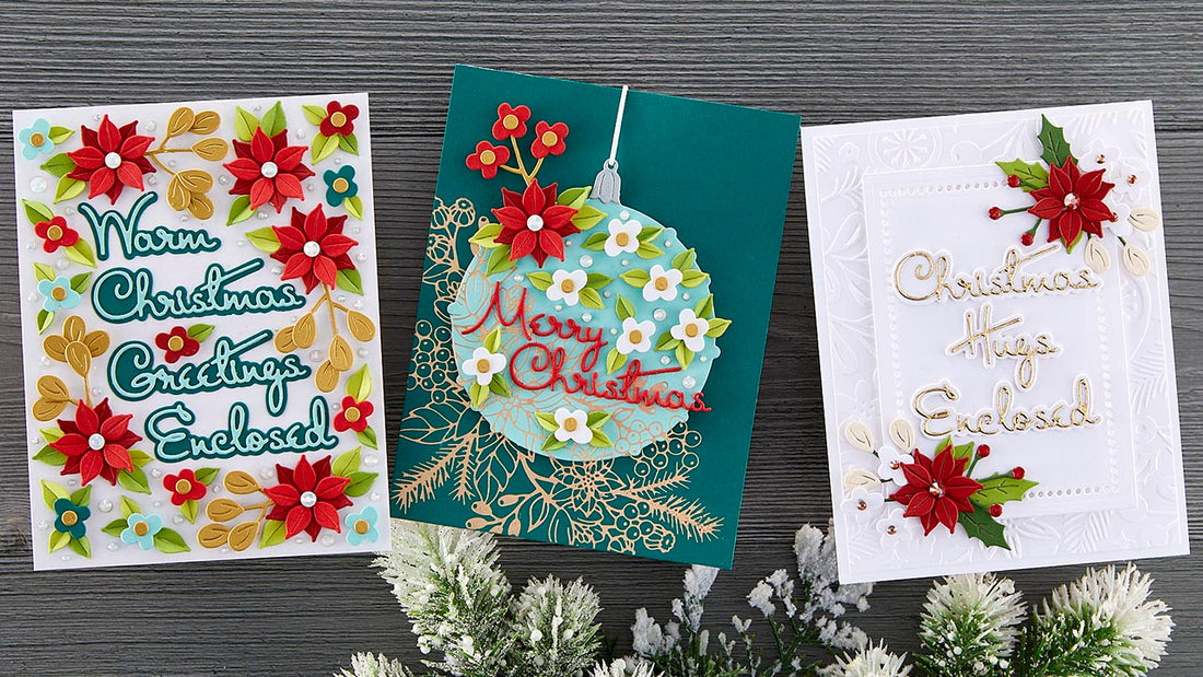 October 2022 Small Die of the Month Preview & Tutorials – Outlined Christmas Sentiments
