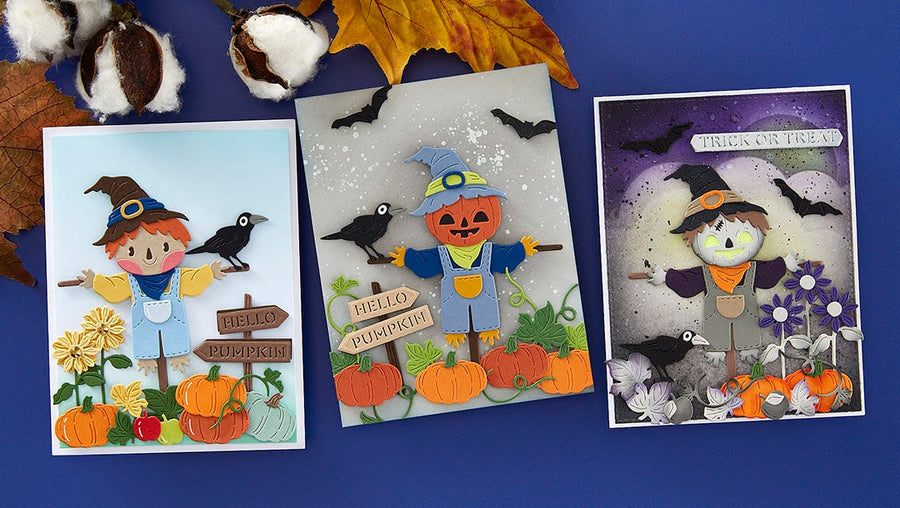September 2024 Small Die of the Month Preview & Tutorials – Autumn Scare Crow