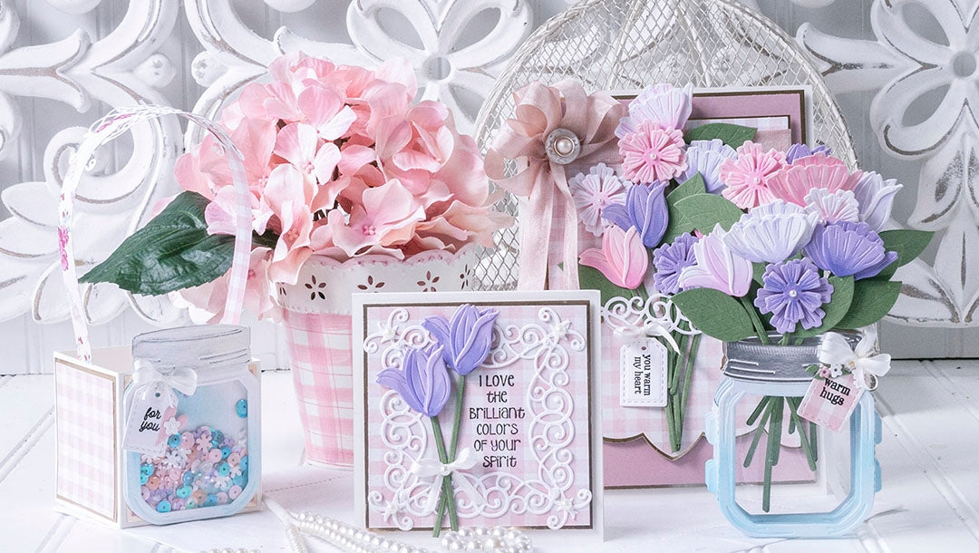 March 2021 Amazing Paper Grace Die of the Month is Here – Mini 3D Vignette Floral Mason Jar