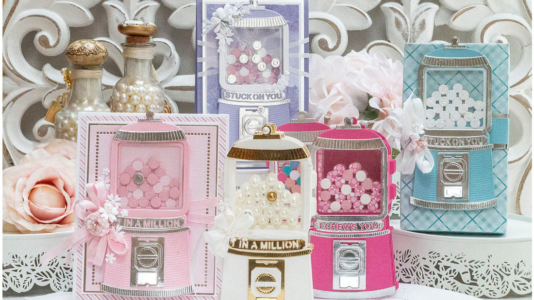 September 2022 Amazing Paper Grace Die of the Month Preview & Tutorials – Pop Up 3D Vignette Bubble Gum Machine