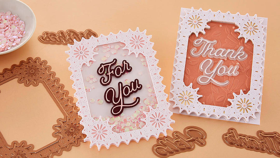 April 2023 Large Die of the Month Preview & Tutorials – Punch & Pierce Frame & Sentiments