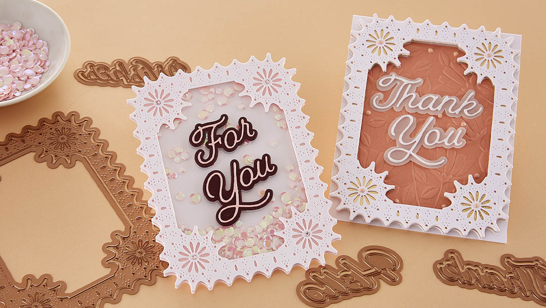 April 2023 Large Die of the Month Preview & Tutorials – Punch & Pierce Frame & Sentiments