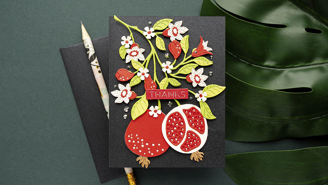 August 2023 Large Die of the Month Preview & Tutorials – Blooming Pomegranate