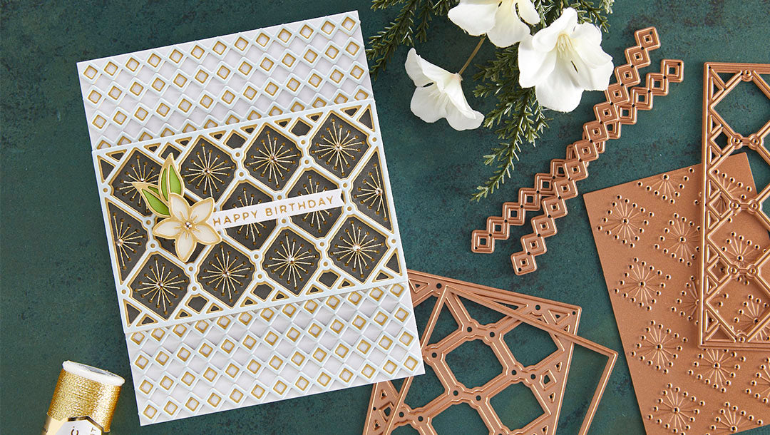 December 2021 Large Die of the Month Preview & Tutorials – Layered Stitched Background