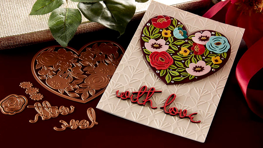 December 2022 Large Die of the Month Preview & Tutorials – Blooming Heart