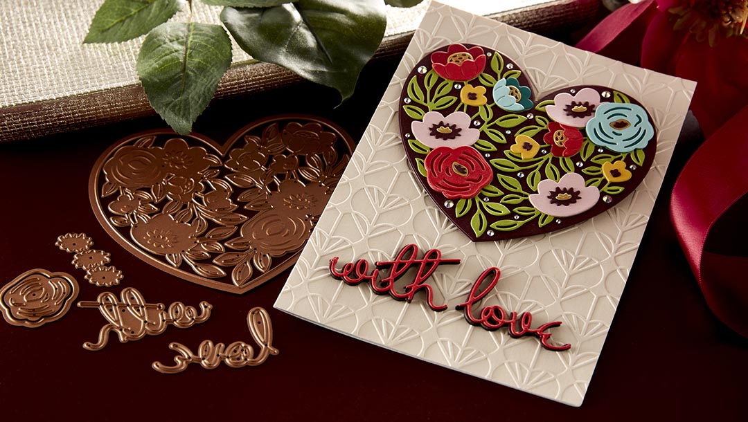 December 2022 Large Die of the Month Preview & Tutorials – Blooming Heart