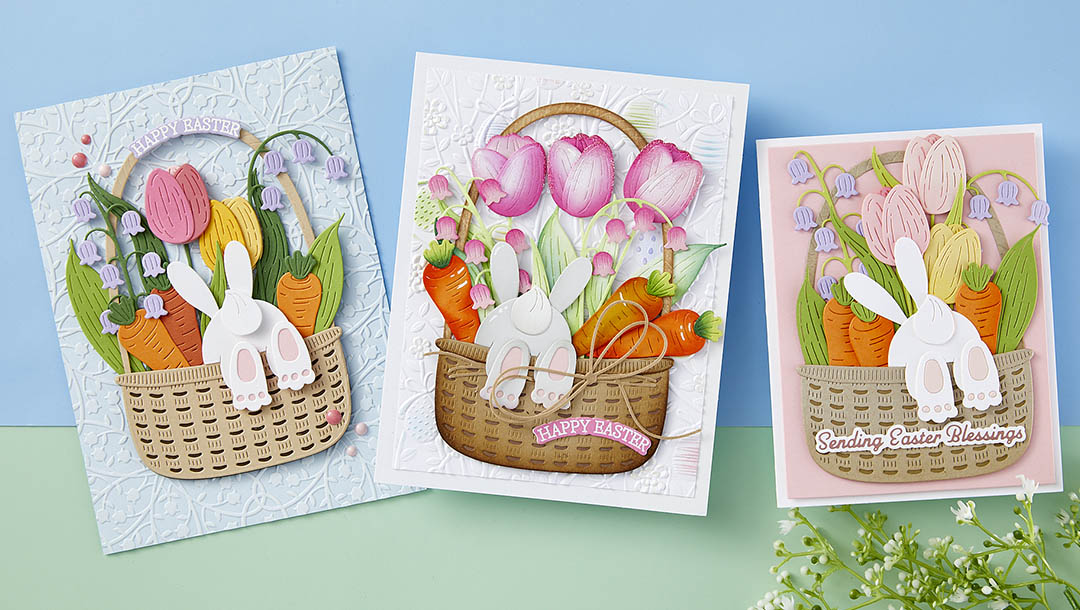 February 2024 Large Die of the Month Preview & Tutorials – Floral Bunny Basket