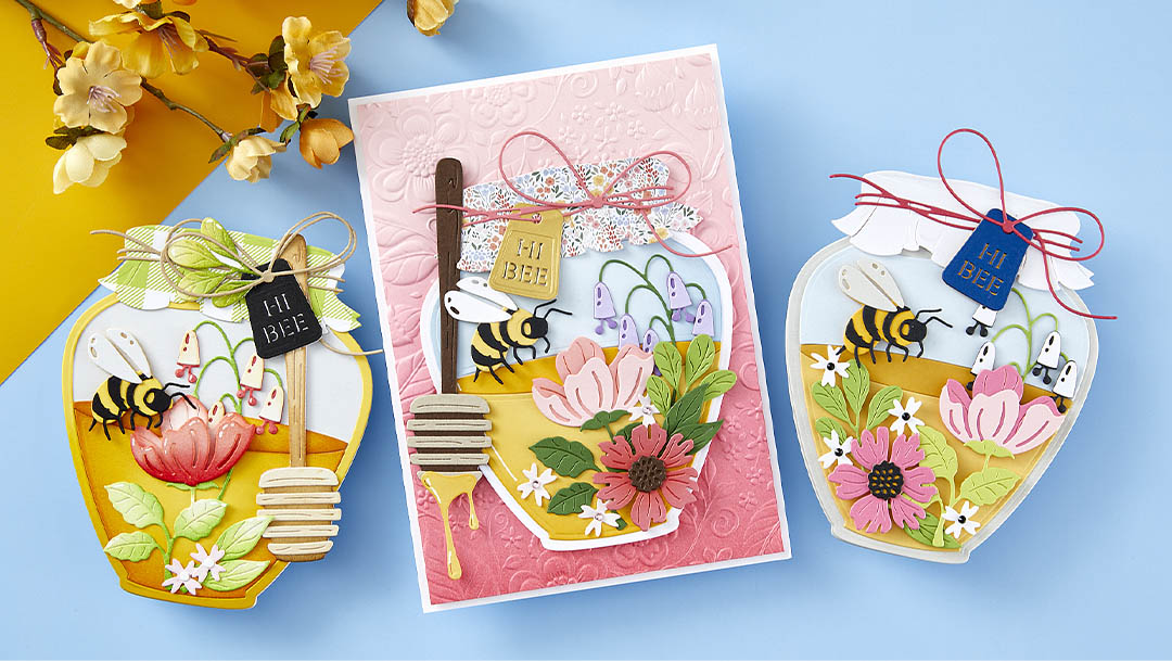 January 2024 Large Die of the Month Preview & Tutorials – Honey Bee Jar