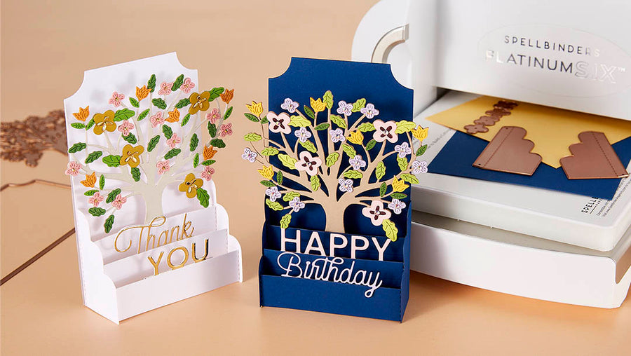 March 2023 Large Die of the Month Preview & Tutorials – Flowering Tree & Collapsible Card Base