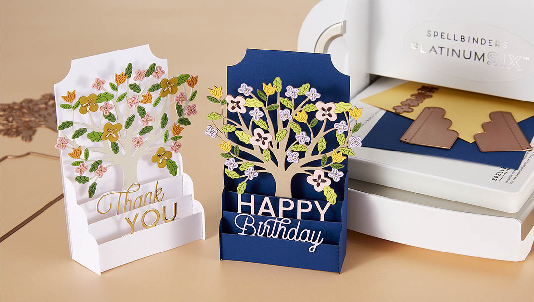 March 2023 Large Die of the Month Preview & Tutorials – Flowering Tree & Collapsible Card Base