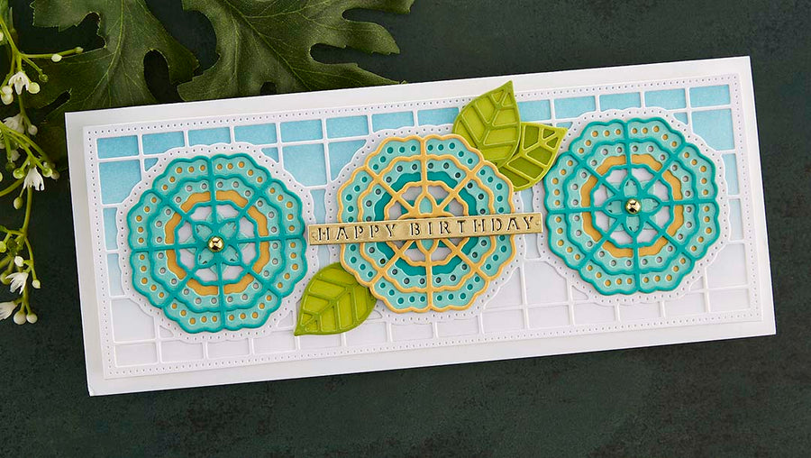 November 2022 Large Die of the Month Preview & Tutorials – Stylized Floral Kaleidoscope Slimline