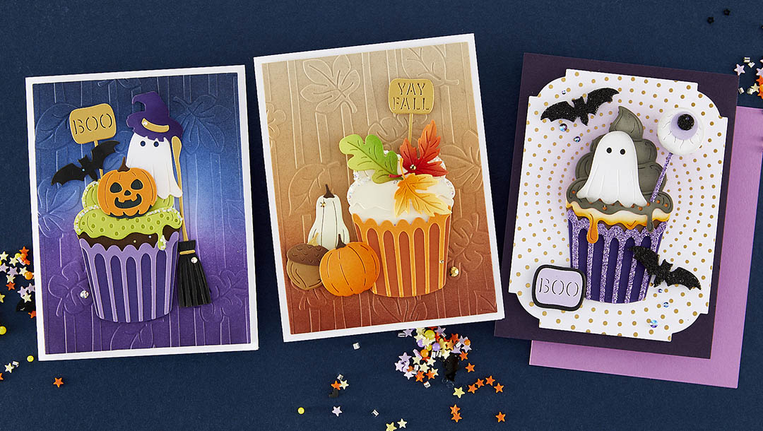 September 2023 Large Die of the Month Preview & Tutorials – Boo-Licious Fall Cupcake