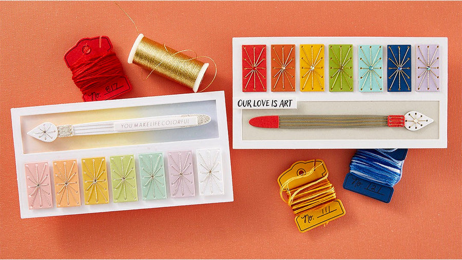 August 2024 Stitching Die of the Month Preview & Tutorials – Stitched Colorful Palette