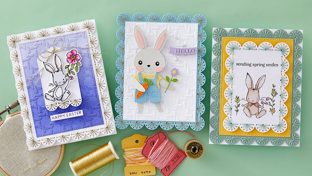 February 2025 Stitching Die of the Month Preview & Tutorials – Stitched Scallop Card Front & Tag