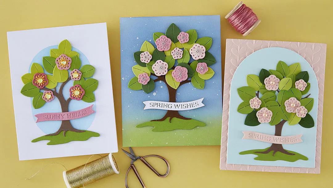 February 2026 Stitching Die of the Month Preview & Tutorials – Spring Stitched Tree