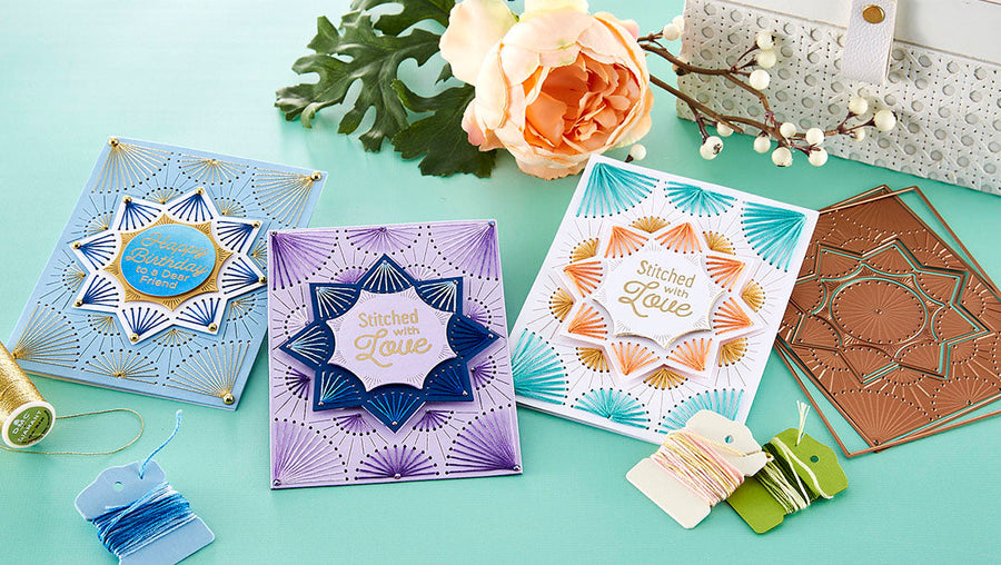 January 2023 Stitching Die of the Month Preview & Tutorials – Nested Stitched Burst