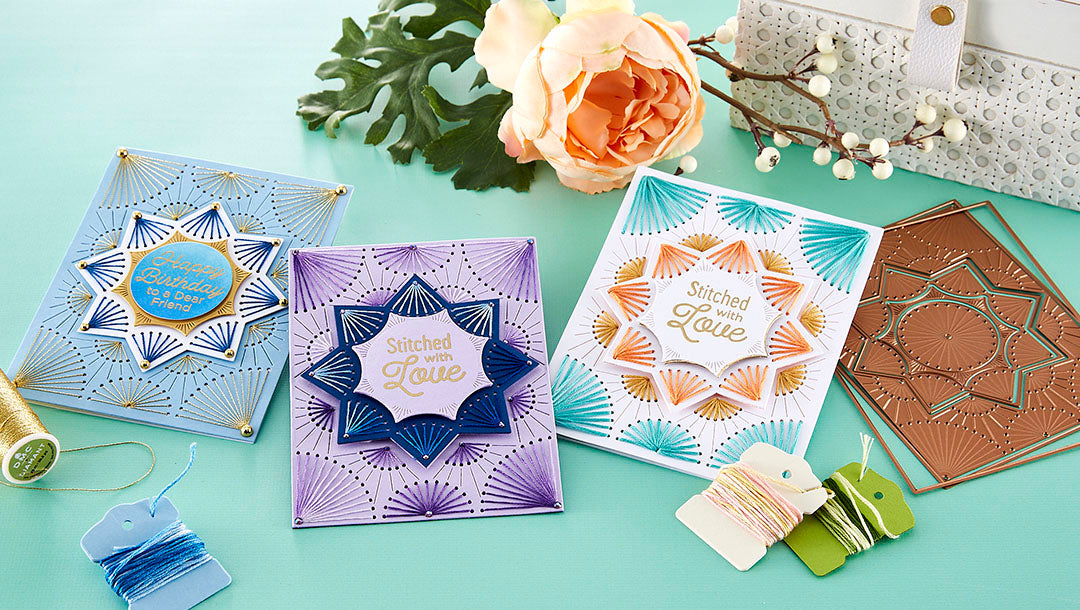 January 2023 Stitching Die of the Month Preview & Tutorials – Nested Stitched Burst