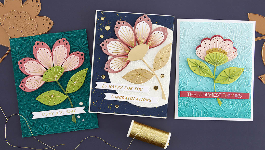 November 2023 Stitching Die of the Month Preview & Tutorials – Grand Stitched Blooms