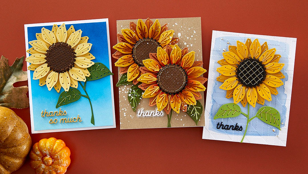 September 2024 Stitching Die of the Month Preview & Tutorials – Stitched Sunflower