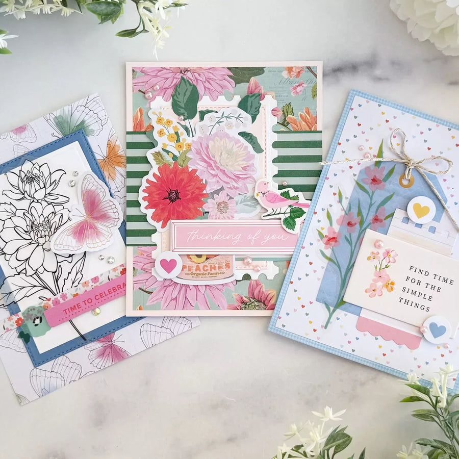 Creating Patterned Paper Cards with Rosie’s Studio Breakfast in Bed Collection