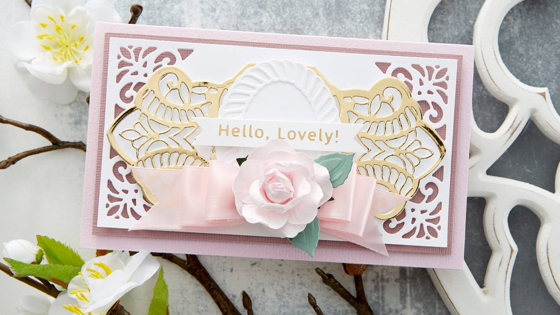 Cardmaking Inspiration | Hello, Lovely! Card Featuring Elegant Twist Splendid Trilliant by Becca Feeken