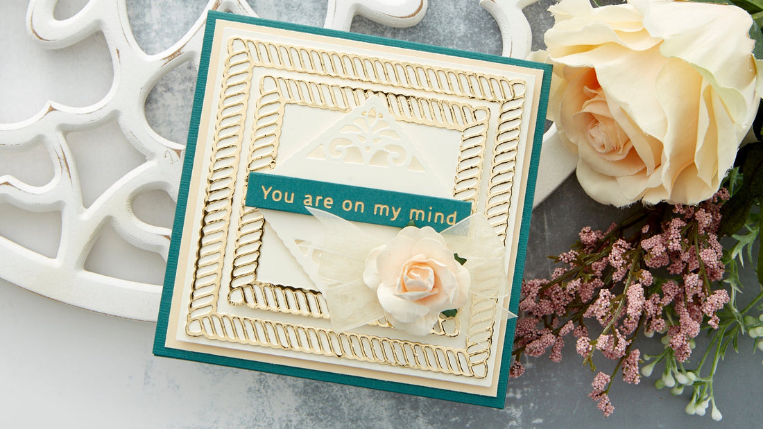 Cardmaking Inspiration | On My Mind Card Featuring Elegant Twist Squares by Becca Feeken