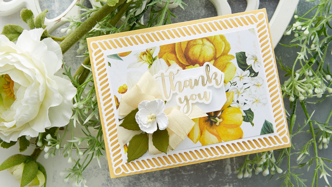 Cardmaking Inspiration | Thank You Card Featuring Elegant Twist Rectangles by Becca Feeken