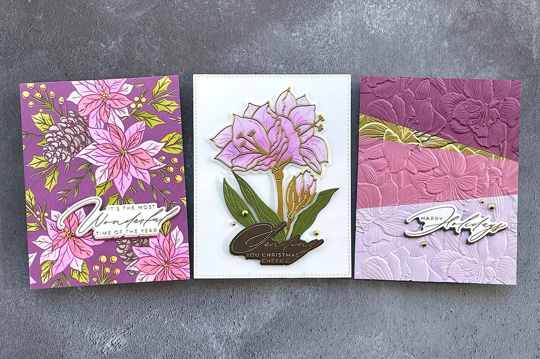 Three Ways to Use the Amaryllis Christmas Collection by Yana Smakula