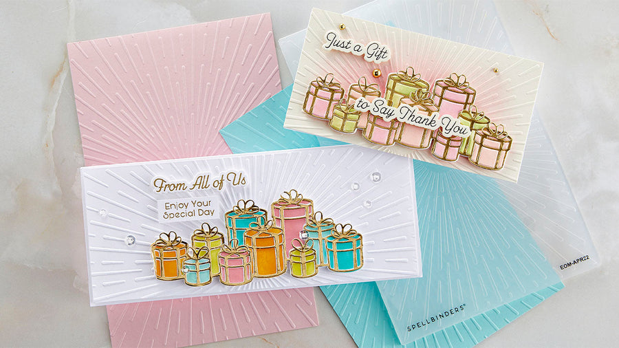 April 2022 Embossing Folder of the Month Preview & Tutorials – Radiant Burst