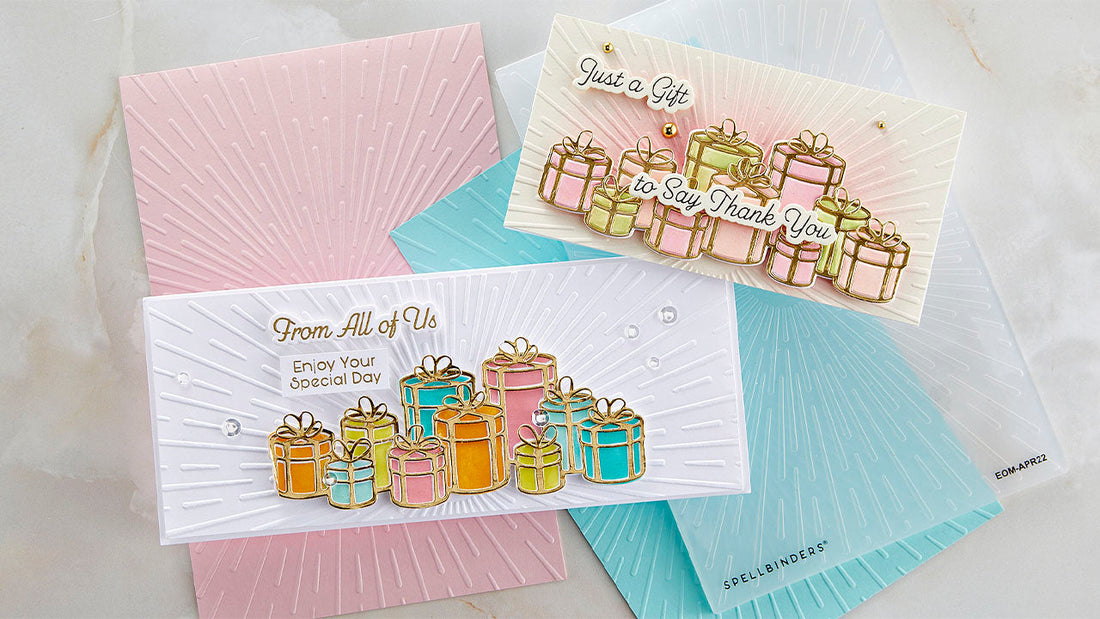 April 2022 Embossing Folder of the Month Preview & Tutorials – Radiant Burst