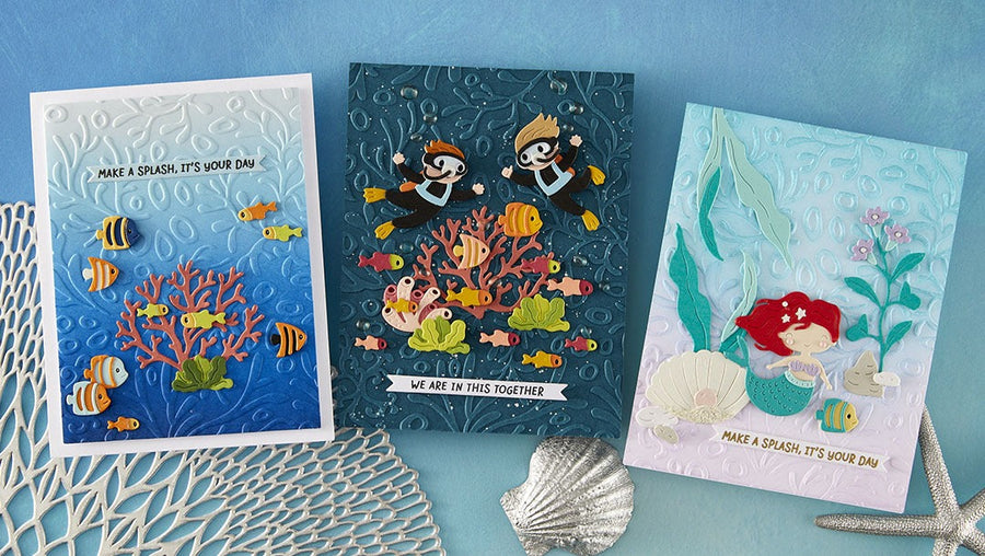 August 2025 Embossing Folder of the Month Preview & Tutorials – Coral Impression