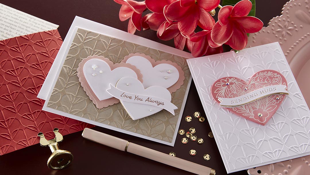 December 2022 Embossing Folder of the Month Preview & Tutorials – Heart Blooms