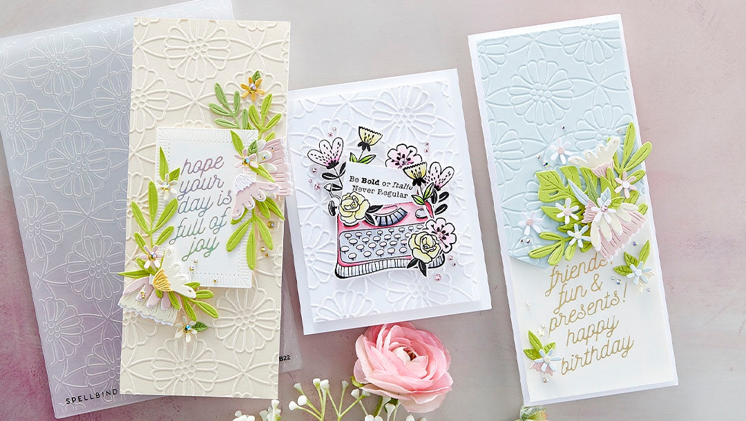 February 2022 Embossing Folder of the Month Preview & Tutorials – Sketched Floral