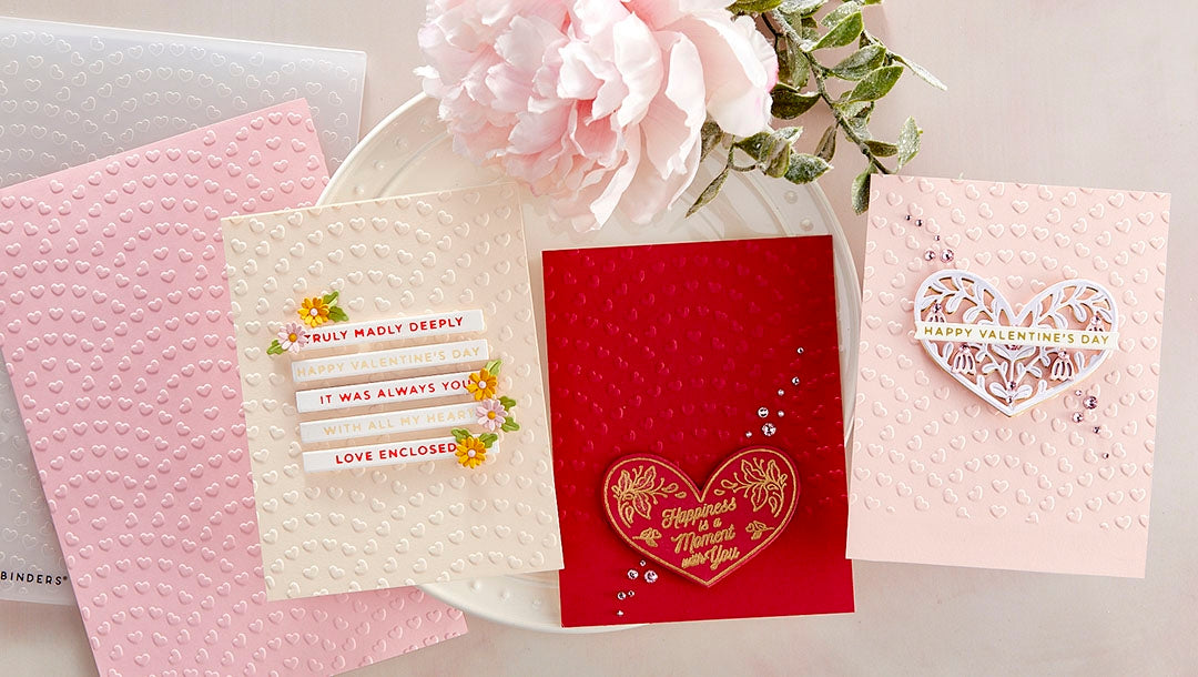 January 2022 Embossing Folder of the Month Preview & Tutorials – Spreading Love